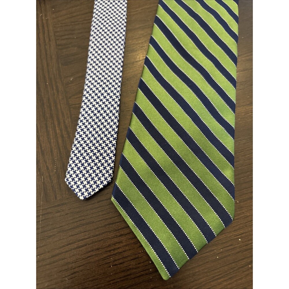 Tommy Hilfiger Neck Tie Striped Italian Silk Print & USA MADE 3.6” Wide